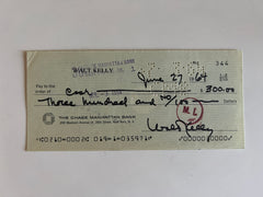 Walt Kelly signed check