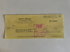 Zeppo Marx signed check