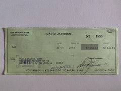 David Janssen signed check