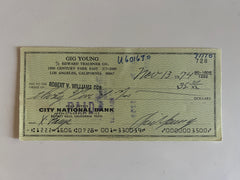 Gig Young signed check