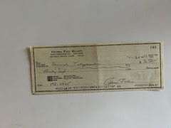 Gloria Pall signed check