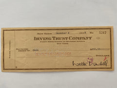 Walter Winchell signed check
