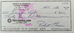 MLB star Bobby Thomson signed check