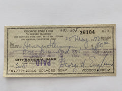 George Englund signed check