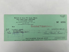 Sue Carol Ladd signed check