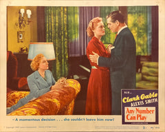 Clark Gable and Alexis Smith "Any Number Can Play" original Lobby Card