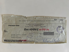 Deborah Kerr signed check
