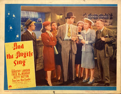 Dorothy Lamour, Fred MacMurray, and Betty Hutton "And Angels Sing" original lobby card
