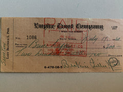 Beatrice Lillie, Lady Peel signed check