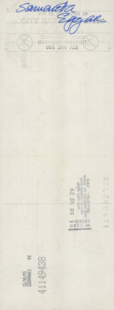 Samantha Eggar signed check
