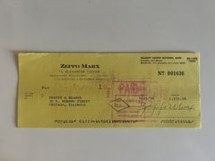 Zeppo Marx signed check