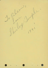 Shirley Temple signed note. GFA Authenticated