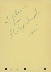 Shirley Temple signed note. GFA Authenticated