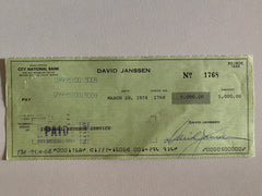 David Janssen signed check