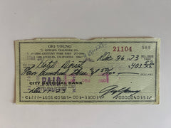 Gig Young signed check