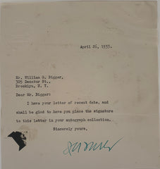 DNC chairman James A. Farley signed note
