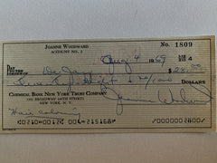 Three Faces Of Eve Joanne Woodward signed check