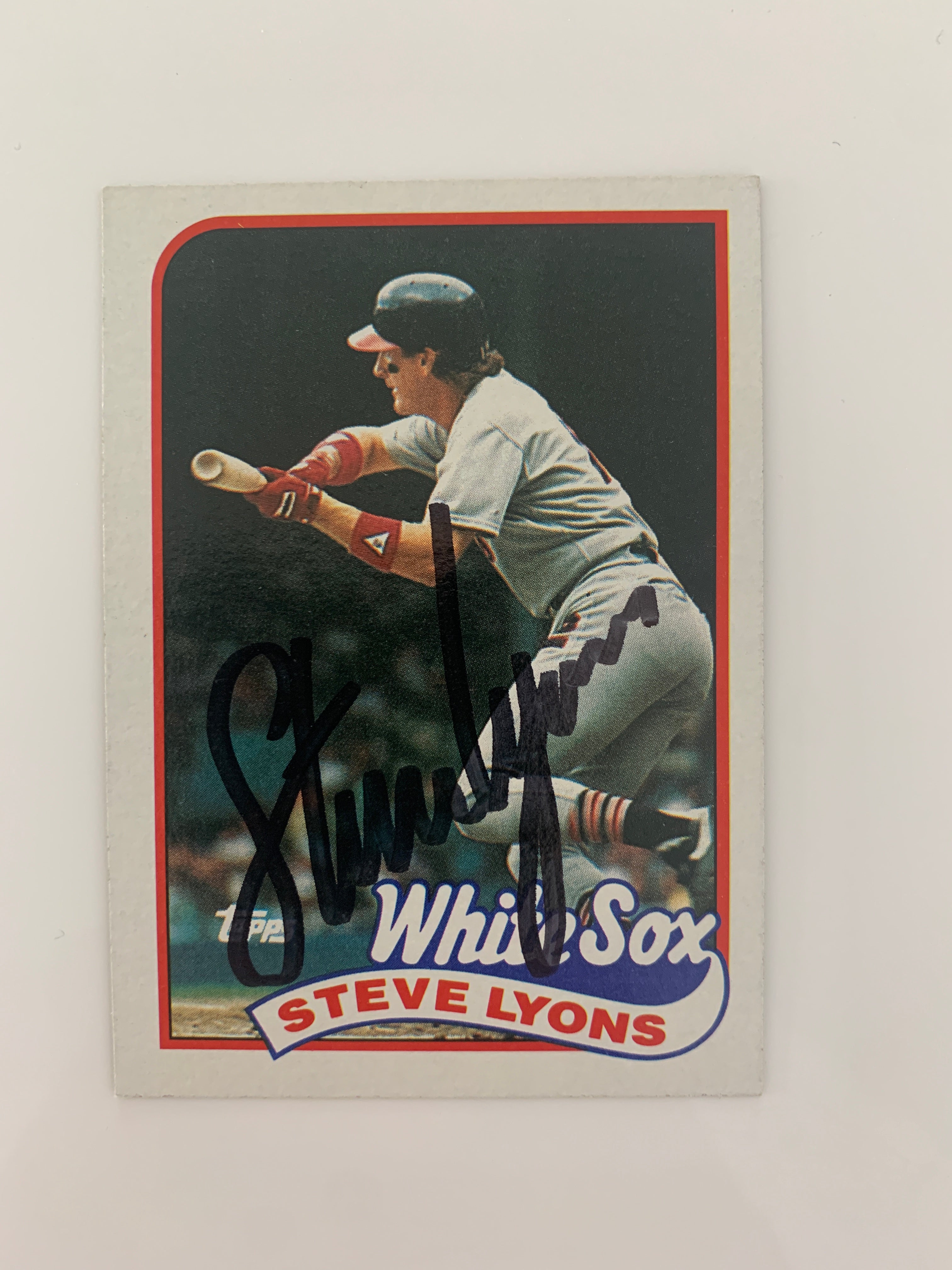 Steve Lyons signed baseball card - Sports card