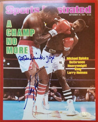 Larry Holmes & Michael Spinks signed photo JSA