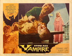 Alberto Lupo, Susanne Loret, and Sergio Fantoni "Atom Age Vampire" original Lobby Card