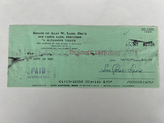 Sue Carol Ladd signed check