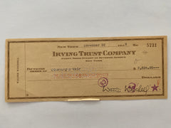 Walter Winchell signed check
