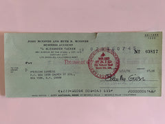 John McGivern signed check