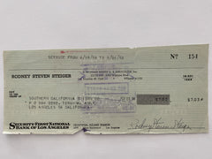 Rod Steiger signed check