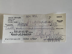 Arch Oboler signed check