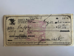 Jessica Walter signed check