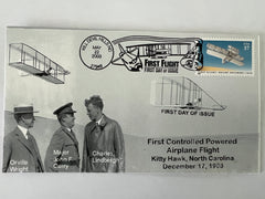 First Control Powered Airplane Flight commemorative FDC