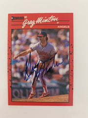 Greg Minton signed baseball card - Sports card