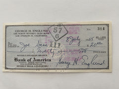 George Englund signed check