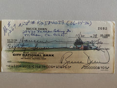 Bruce Dern signed check