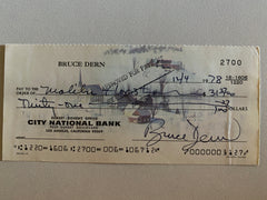 Bruce Dern signed check