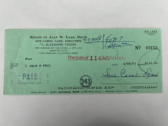 Sue Carol Ladd signed check