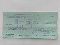 Jack Donohue signed check
