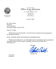 Charlie Crist signed letter