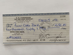 Walter Cunningham signed check