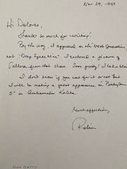 Robin Curtis signed personal letter