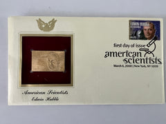 American Scientists Edwin Hubble 22kt gold stamped FDC