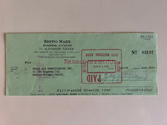 Zeppo Marx signed check