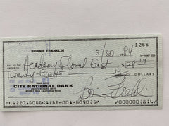 Bonnie Franklin signed check