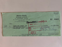 Zeppo Marx signed check