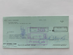 Jack Donohue signed check
