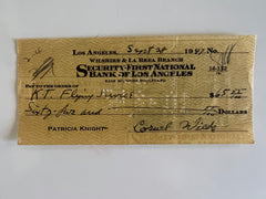 Cornel Wilde signed check