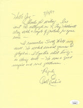 Brooklyn Dodgers Legend Carl Erskine signed letter- JSA