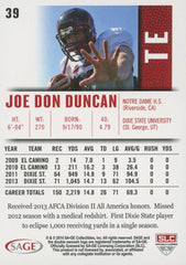Joe Don Duncan signed trading card