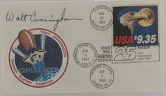 Walter Cunningham signed flown in space Challenger first day cover