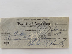 Chester Huntley signed check